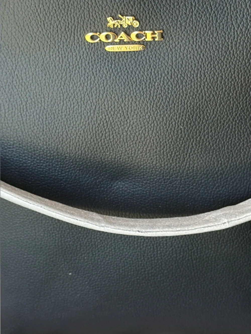 Coach Black Pebbled Leather Bucket Shoulder Bag with Gold Hardware